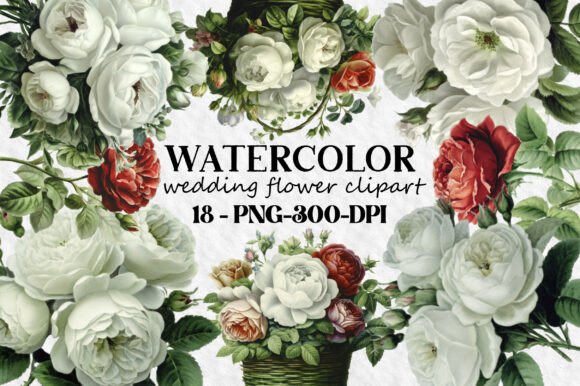 Charming Watercolor Flower Clipart for Wedding Designs