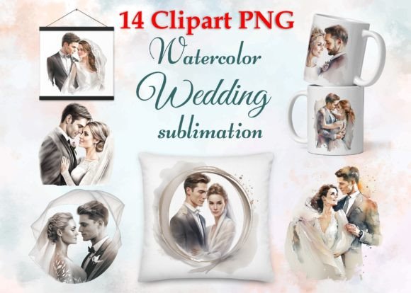 Delicate Watercolor Wedding Graphics for Every Project