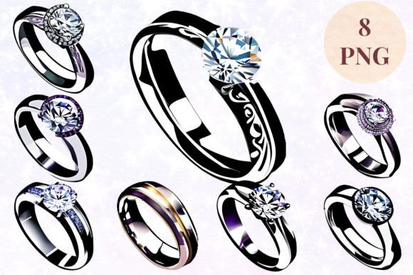 Elegant Wedding Ring Clipart: Perfect for Any Design Project