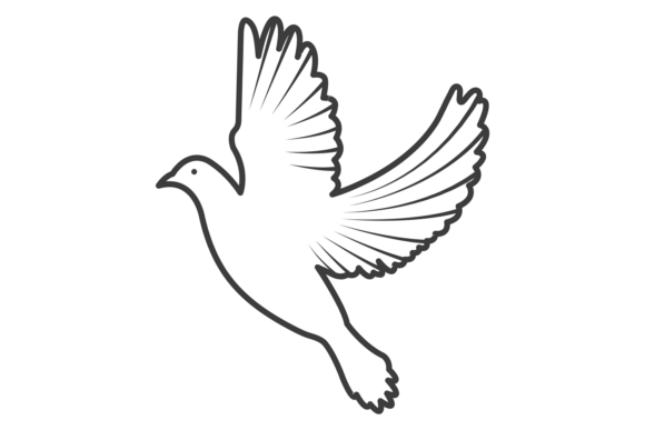 Flying White Dove Icon: The Wedding Bird Symbol for Timeless Design