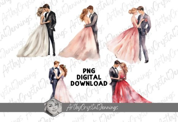 Perfect Moments Captured: Wedding & Prom Couple Clipart