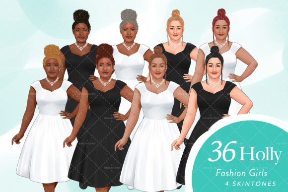 Spring Wedding Fashion Girls: Your Whimsical Clipart Collection