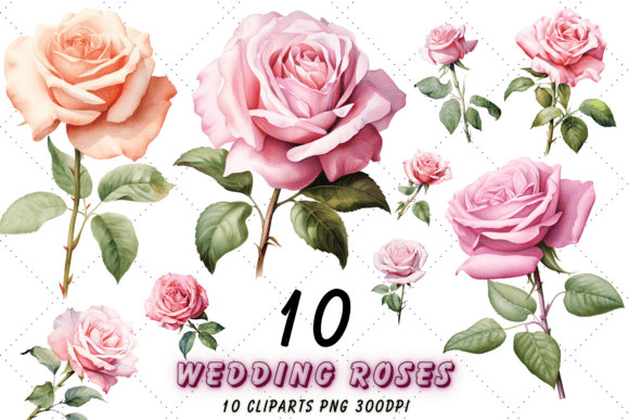 Timeless Beauty: Wedding & Botanical Roses Clipart for Creatives