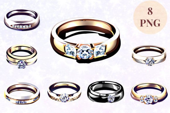 Wedding Ring 69 Clipart PNG: Versatile AI-Generated Design Assets