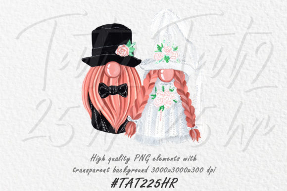 Whimsical Gnomes Wedding Clipart for Wedding Day Charm